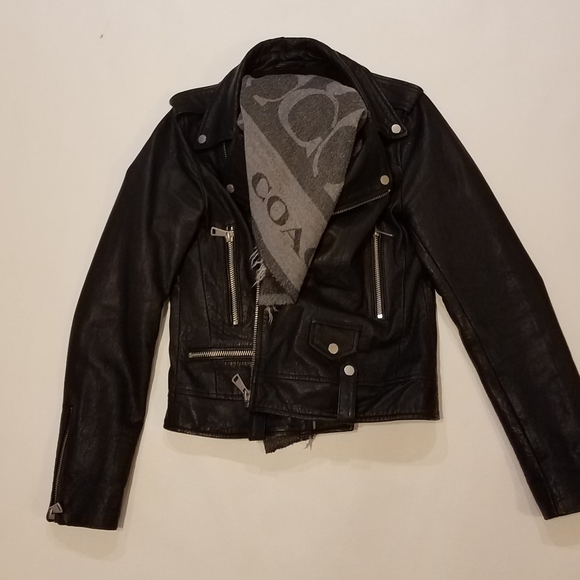 Coach Border Signature Shawl Black/Grey - Picture 10 of 11